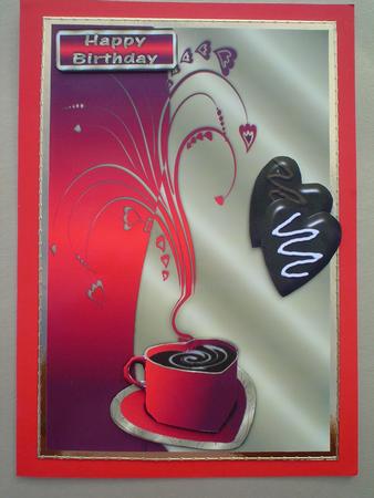 Hot Coffee Birthday/love You Card by Ruth Walters