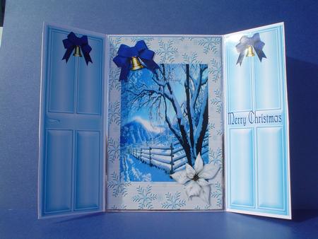 Beautiful Snow Scene in Blues, Gatefold by Ruth Walters