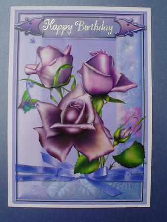 Beautiful Roses Decoupage Quick Card Front by Ruth Walters