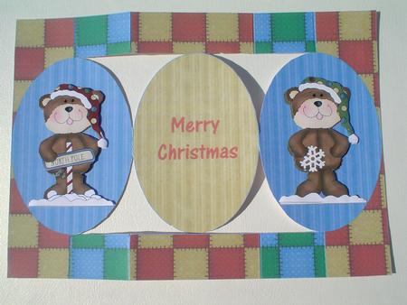 Christmas Bears Tri Shutter by Ruth Walters