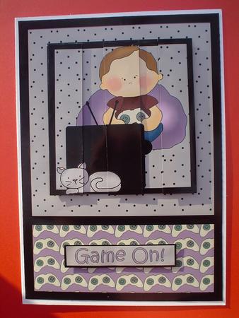 Gaming Boy Stacker Card Front by Ruth Walters