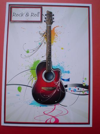 Guitar Card Front with Images for Layering by Ruth Walters