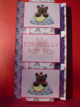 Cute Little Girl Puppy 3 Panel Foldback by Ruth Walters