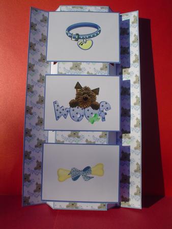 Cute Little Boy Puppy 3 Panel Foldback by Ruth Walters