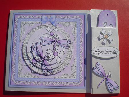 Dreamy Dragonflies Quick Card with Circle Pyramage Topper by Ruth Walters