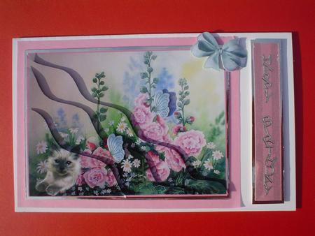 Hiding in the Hollyhocks Corner Stacker by Ruth Walters