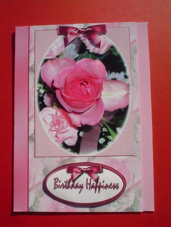 Pink Rose Oval Topper by Ruth Walters