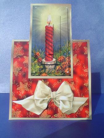 Christmas Candle & Book Vertical Foldback Card by Ruth Walters