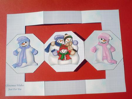 Christmas Wishes from the Snowies Octagonal Tri-fold by Ruth Walters