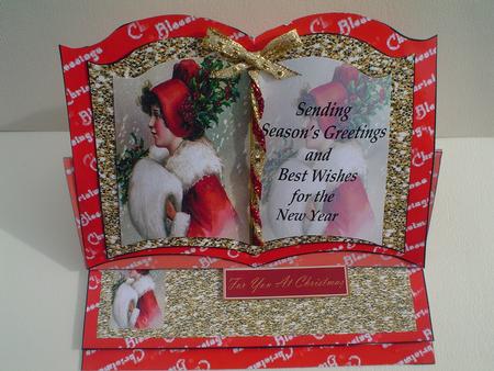 Victorian Christmas Lady Easel Open Book Easel Kit by Ruth Walters