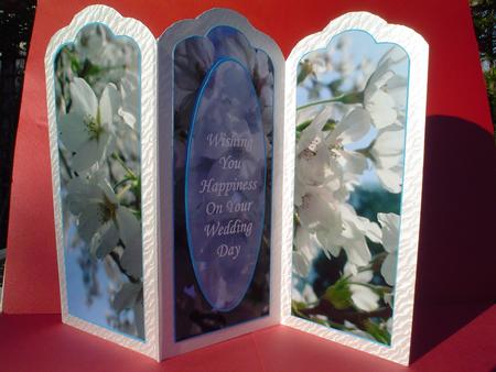 Cherry Blossom Panelled Gatefold Wedding Card by Ruth Walters