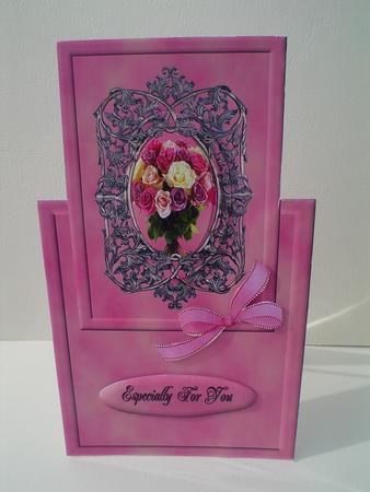 Roses Framed Vertical Fold Back by Ruth Walters