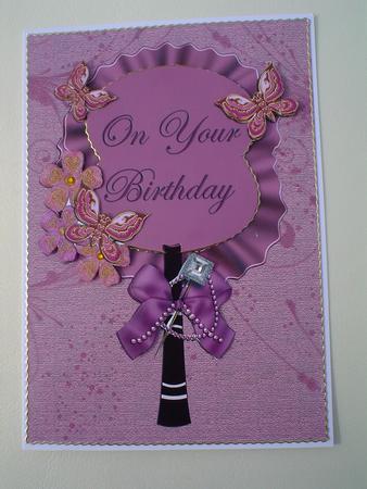 Plum Birthday Pretty Vintage Fan Decoupage Step by Step by Ruth Walters