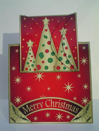 Buttons Christmas Trees Vertical Fold Back by Ruth Walters