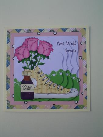 Get Well Soon Pink Roses in Shoe by Ruth Walters