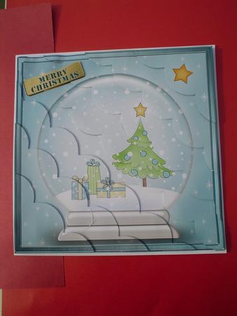 8 x 8 Christmas Tree Snowglobe Kit with Scalloped Corners by Ruth Walters