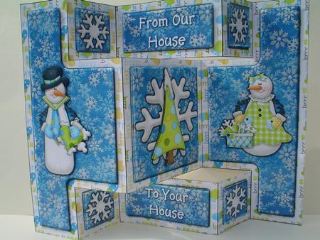 Mr & Mrs Snowman Tri Fold Shutter Card by Ruth Walters