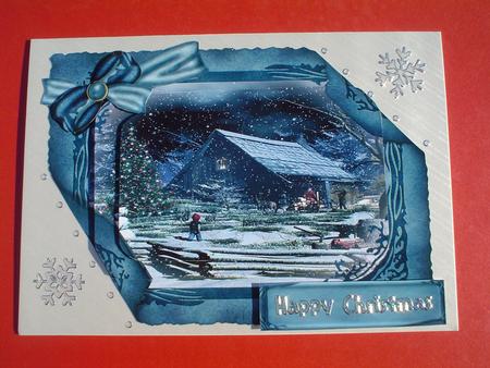 Christmas Scroll Winter Scene by Ruth Walters