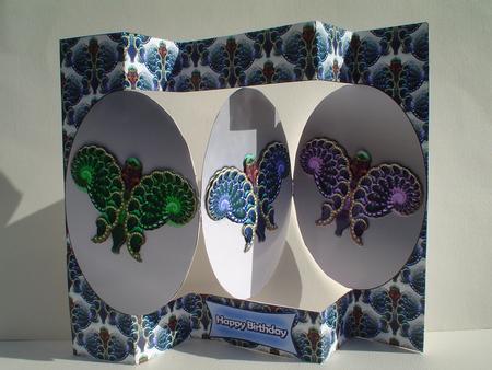 Metalic Butterfly Tri-shutter Card by Ruth Walters