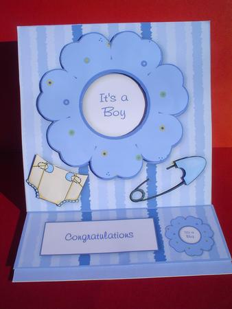 Baby Boy Easel Card by Ruth Walters