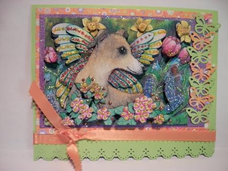 A4 Whippet Fairy in the Garden by Ryan Bennett