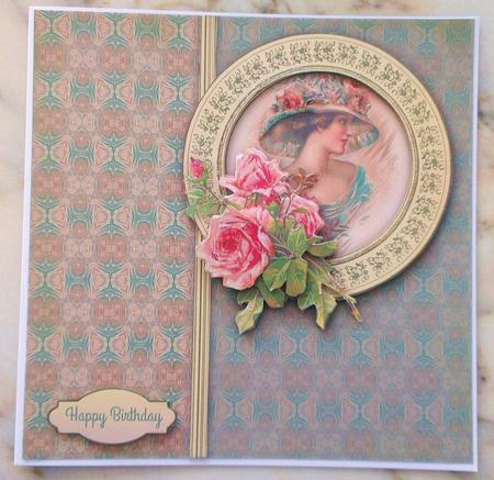 Vintage Lady with Roses 8x8 Mini Kit by S Norris