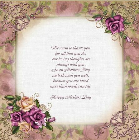 8x8 Vintage Roses for Mothers Day Insert Plate by S Norris