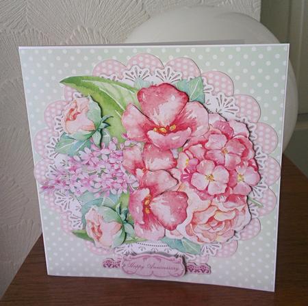 Lovely Scalloped Topper and Mixed Flowers  by S Norris