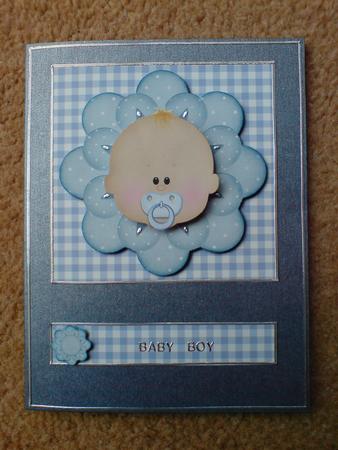 Baby Boy Flower Head Quick Card by Sabrina Eeles