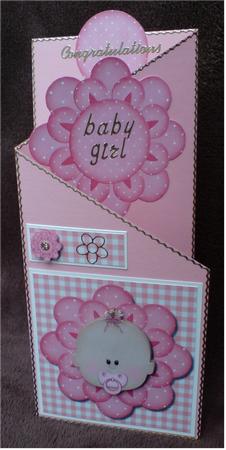 Baby Girl Flower Head Quick Card by Sabrina Eeles