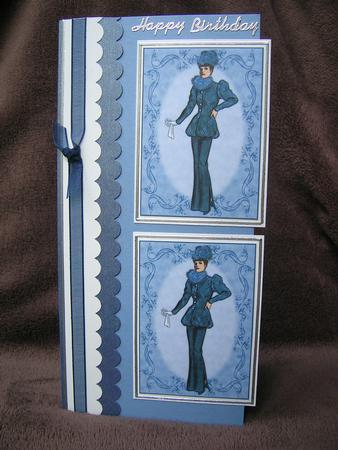 Beautiful Vintage Fashion Lady Dressed in Blue by Sabrina Eeles