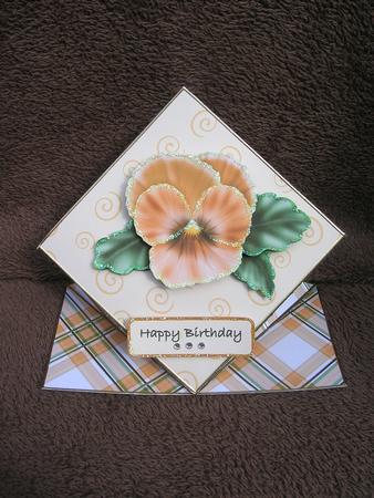 Yellow Pansy Diamond Top Card by Sabrina Eeles