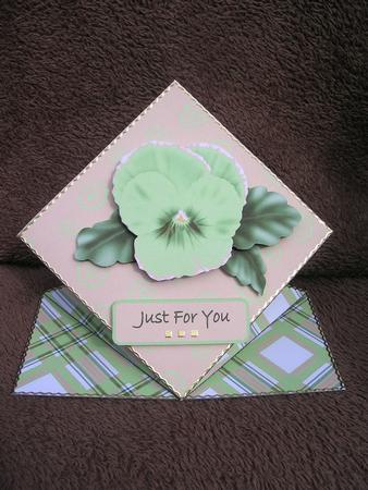 Green Pansy Diamond Top Card by Sabrina Eeles