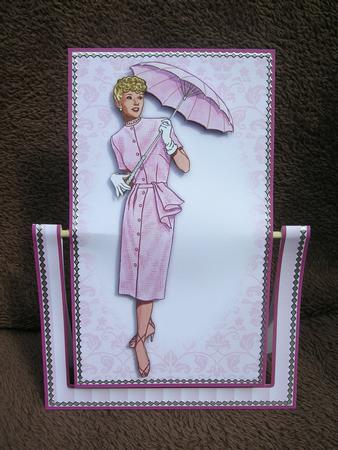 Beautiful Vintage Fashion Lady Spinner Card by Sabrina Eeles