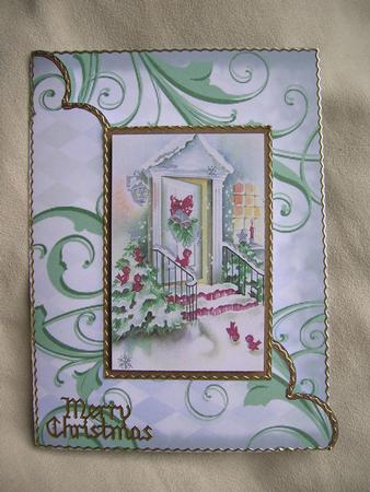 Christmas Fancy Door Scallop Edge Card by Sabrina Eeles