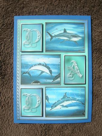 Dads Dolphins Decoupage Quick Card Front by Sabrina Eeles