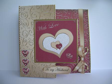 Elegant Hearts Fold Back Card by Sabrina Eeles