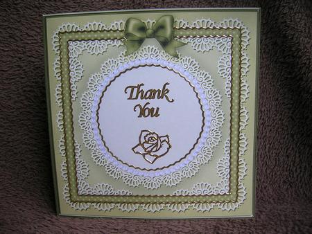 Square Pearls, Lace and Ribbon Plain Card Base Portrait Form by Sabrina Eeles