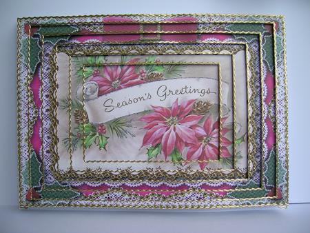 Season Greetings Poinsettias Lace Topper A4 Tunnel Kit by Sabrina Eeles