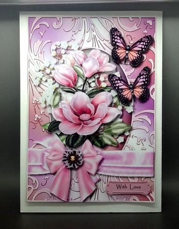 Magnolia Blossoms and Butterflies by Sally Dowling