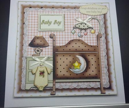 Baby Boy Nursery Card Front Kit by Sally Dowling