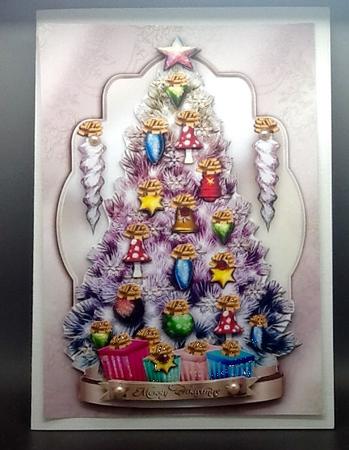 Christmas Colorful Tree with Different Bubbles by Sally Dowling