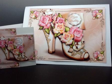 Vintage Shoes with Soft Roses by Sally Dowling