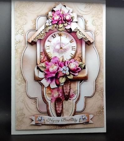 Beautiful Vintage Wall Clock with Roses by Sally Dowling