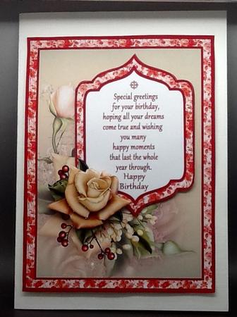 Autumn Rose with Decoupage by Sally Dowling