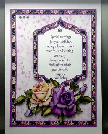 Heritage Roses Decoupage with Verse by Sally Dowling