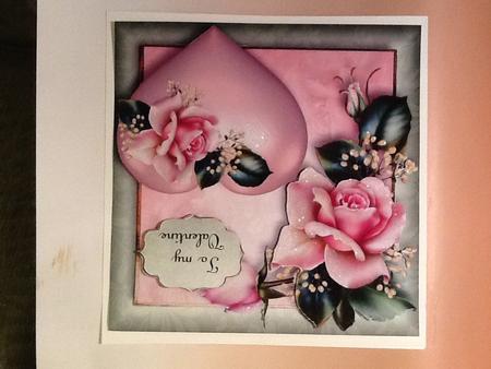 Hearts & Flowers - Pink Roses by Sally Dowling