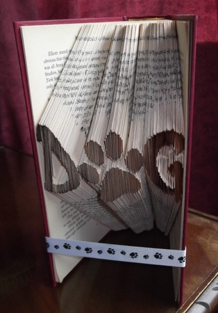 Dog with Pawprint Book Folding Pattern Featured Gallery Photo