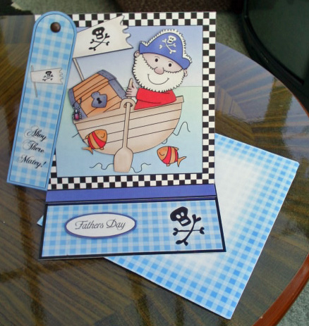 Pirates Ahoy!! Easel Card Kit with 3D Decoupage by Sally Hickling