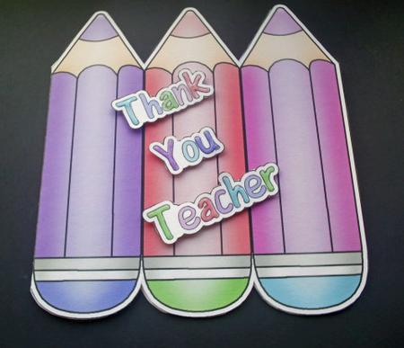 Pencils Shaped Card by Sally Hickling